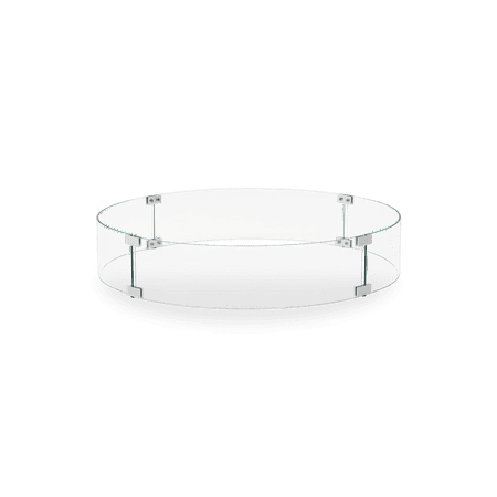 COSIEST Outdoor Fire Pit Glass Wind Guard  Round  29x5.5 inches