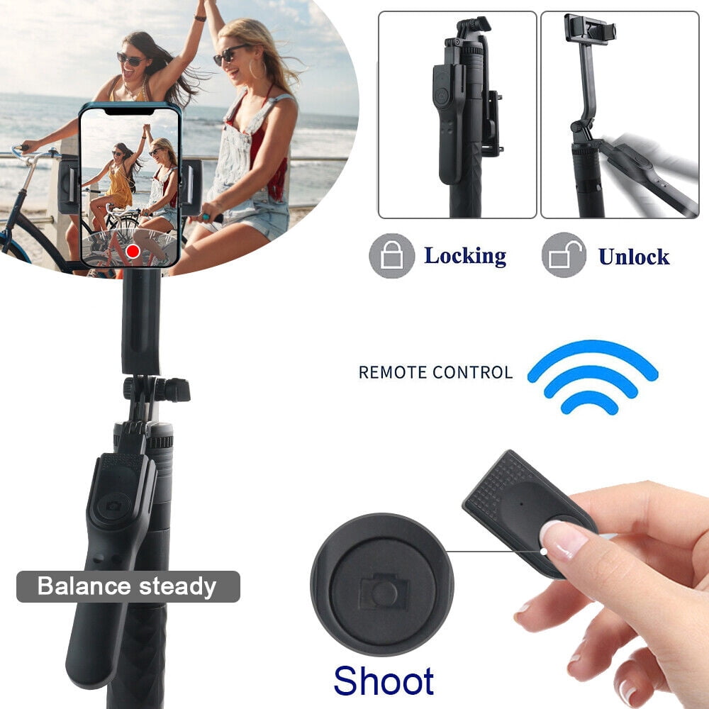 EROCK 68" Wireless Remote Selfie Stick Tripod Cell Phone Camera Stand With Fill Lights