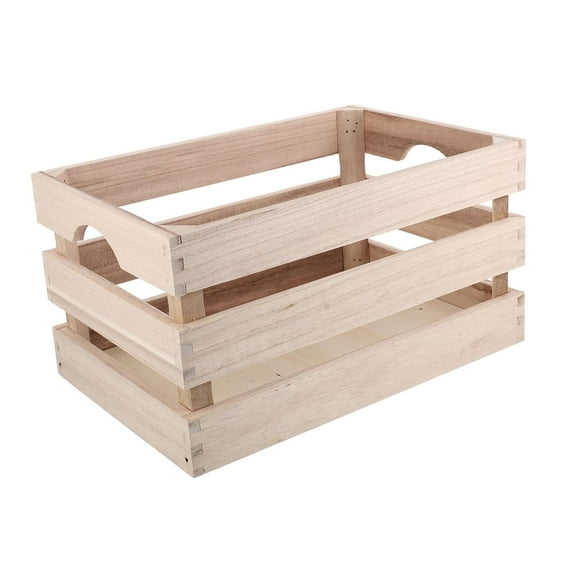 segolike Vintage Wooden Crate Solid Wood Storage Box for Farmhouse Kitchen Decoration A