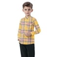 thumbnail image 3 of Boys' Long Sleeve Oxford Dress Shirts Kids and Toddlers Casual Button Up Collared Shirt Blouses for 6M-8T, 5-6 Years Yellow, 3 of 7