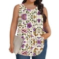 thumbnail image 7 of QUNYINEY Plus Size Tank Top for Women Summer Floral Tops Loose Fit Casual Crew Neck Sleeveless Going Out Women Shirts, 7 of 7
