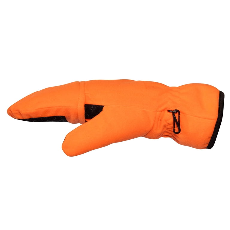 Mossy Oak Youth Pop-Top Hunting Gloves Blaze Orange Kids Mittens