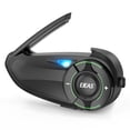 thumbnail image 1 of iSunergy Intercomunicador Bluetooth para casco de motocicleta Q8 6 Riders Group 1200 mAh IP67 impermeable/reducción de ruido CVC/micrófono duro y suave/sonido envolvente 3D/conectable con aplicación S, 1 of 5