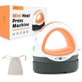 thumbnail image 6 of HTVRONT Orange Mini Heat Press Machine Portable Press Machine Iron Press for T-Shirt Clothes Hat Bags, 6 of 9
