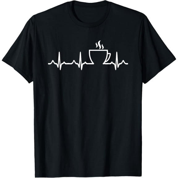 Coffee Heartbeat Love Shirt - Tea or Coffee Lover T-ShirtMen's and women's short-sleeved pure cotton shirts
