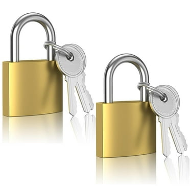 2-Pack Weatherproof Brass Padlocks, 30mm Keyed Alike for Suitcases, Lockers, Toolboxes & Cupboards
