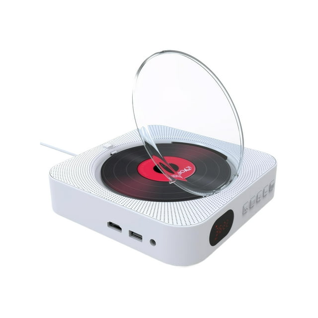 Transemion Système de Haut-Parleurs Intégrés Lecteur DVD Bluetooth avec Télécommande Peut Se Brancher Blanc
