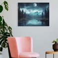 thumbnail image 3 of Fenyluxe Fall Decor Full Moon Lake Forest Canvas Prints Wall Art for Home Room Decor 16x12in, 3 of 6