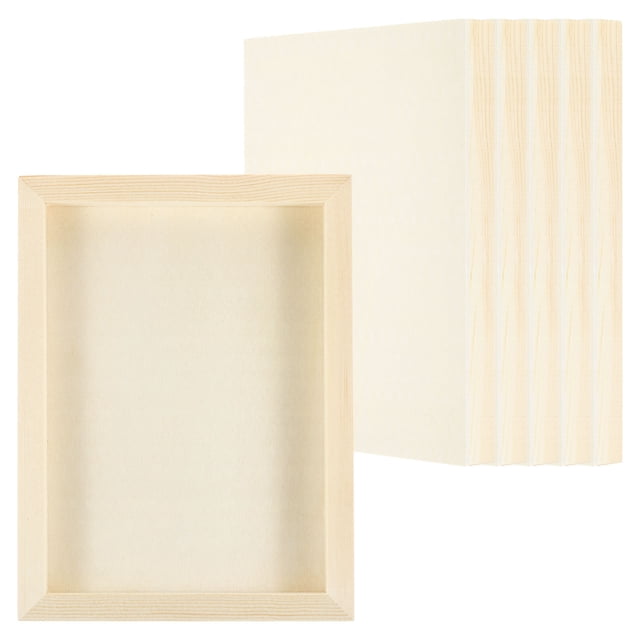 Uxcell 6"x8" Tableros de Madera, 6 Piezas de Tablero de Lienzo de Madera Sin Terminar, Color de Madera