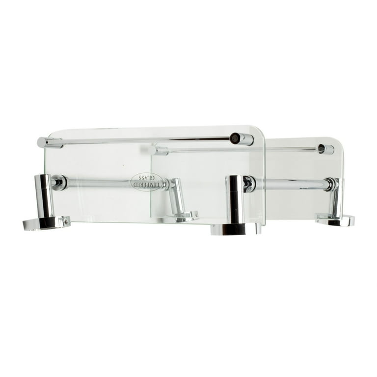 ALFI Brand AB9547 Polished Chrome Wall Mounted Glass Shower Shelf Bathroom Accessory Nbt1483