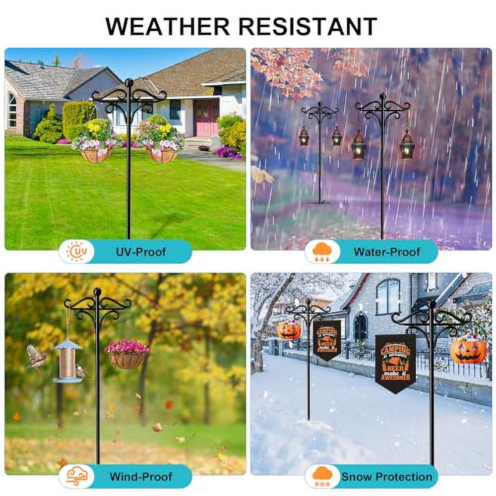 72 in Heavy Duty Steel Garden Shepherds Hook with Stable and Firm Design (2 Count)