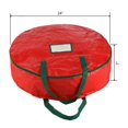 thumbnail image 2 of Bolsa De Almacenamiento Para Coronas – Organizador De 24 Pulgadas Para Coronas Y Guirnaldas Navideñas Artificiales – Bolsa Temática Navideña Con Asas Verdes De Tiny Tim Totes (Rojo), 2 of 5