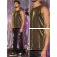 thumbnail image 5 of DARING DIVA Men's Glitter Tank Top Sleeveless Disco See Through Sparkly Vest M Golden, 5 of 7