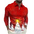 thumbnail image 2 of Blusa y camisa de manga larga con cuello vuelto para hombre, jersey con cremallera y solapa estampada, blusa de manga larga con cuello vuelto, blusa de poliéster para hombre, 2 of 5