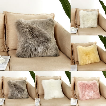 Luxury Faux Fur Throw Pillow Case, Sofa Pillows Canada