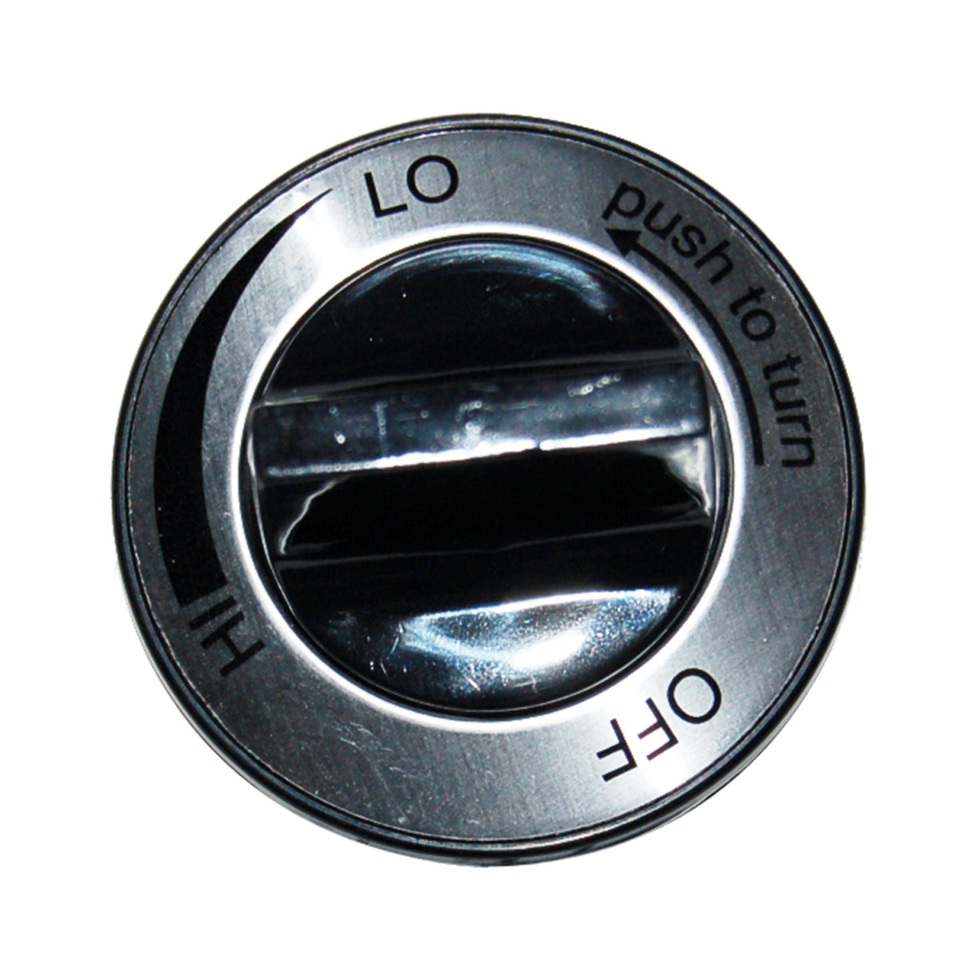 2" Black and Silver Plastic Control Knob for Gas Grills