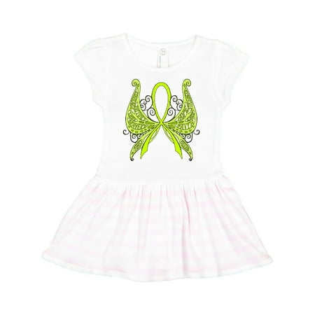

Inktastic Lymphoma Awareness with Butterfly Ribbon Words Gift Toddler Girl Dress
