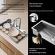 thumbnail image 5 of Fregadero De Cocina, Chido Fregadero de Cascada con 2 Pack Grifos, Moderno Tarjas Para Cocina lluvia Volador, Volante Fregadero Doméstico para Cocina, Bar, Comedor, Exterior (80 * 45cm), 5 of 7
