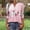 A64 Pink, variant on Blouse for Women Gradient Ombre Printed V Neck 3/4 Sleeve Button Down Loose Fit Casual Office Workwear Tunic Top