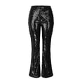 thumbnail image 4 of Jxximdong Pants for Women Women's Sexy Sequined Shiny High Waist Stretch Flare Pants Nightclub Trousers Black L Trousers, 4 of 6