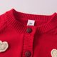 thumbnail image 4 of Blusas y camisas de manga larga con cuello redondo Cárdigan de punto de polar de manga larga con corazón pequeño bordado para niños Suéter de cuello redondo de manga larga para niñas Top de poliéster, 4 of 8