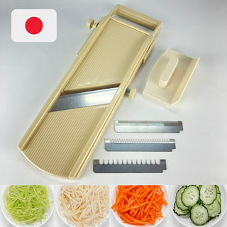 Benriner Mandoline Slicer with 4 Blades, Japanese Stainless Steel, BPA  Free, 12.75 x 3.625-Inches, Beige 