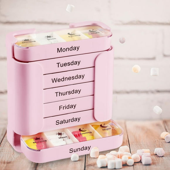 KTTECTOA Convenient Food-grade 7 Days A Week Convenient 28-compartment Drawer Box Home Travel Storage Box Clearance Ornaments Canada Days Home and Kitchen Easter Decorations