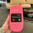 thumbnail image 3 of Hot Pink Mobile Phone Case Compatible with iPhone 13 Pro/14 Pro, Cute 3D Cartoon Retro Rose Red Funny iPhone Cases Full Protective Soft Shockproof Silicone Case, 3 of 6