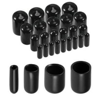 Uxcell Round Rubber End Caps Vinyl Cover Screw Thread Protectors Assortment Kit Black
