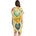 thumbnail image 3 of BZSMCE Women Creatively Oyful Affection Print Beach Cover-ups Size:S-2XL, 3 of 7