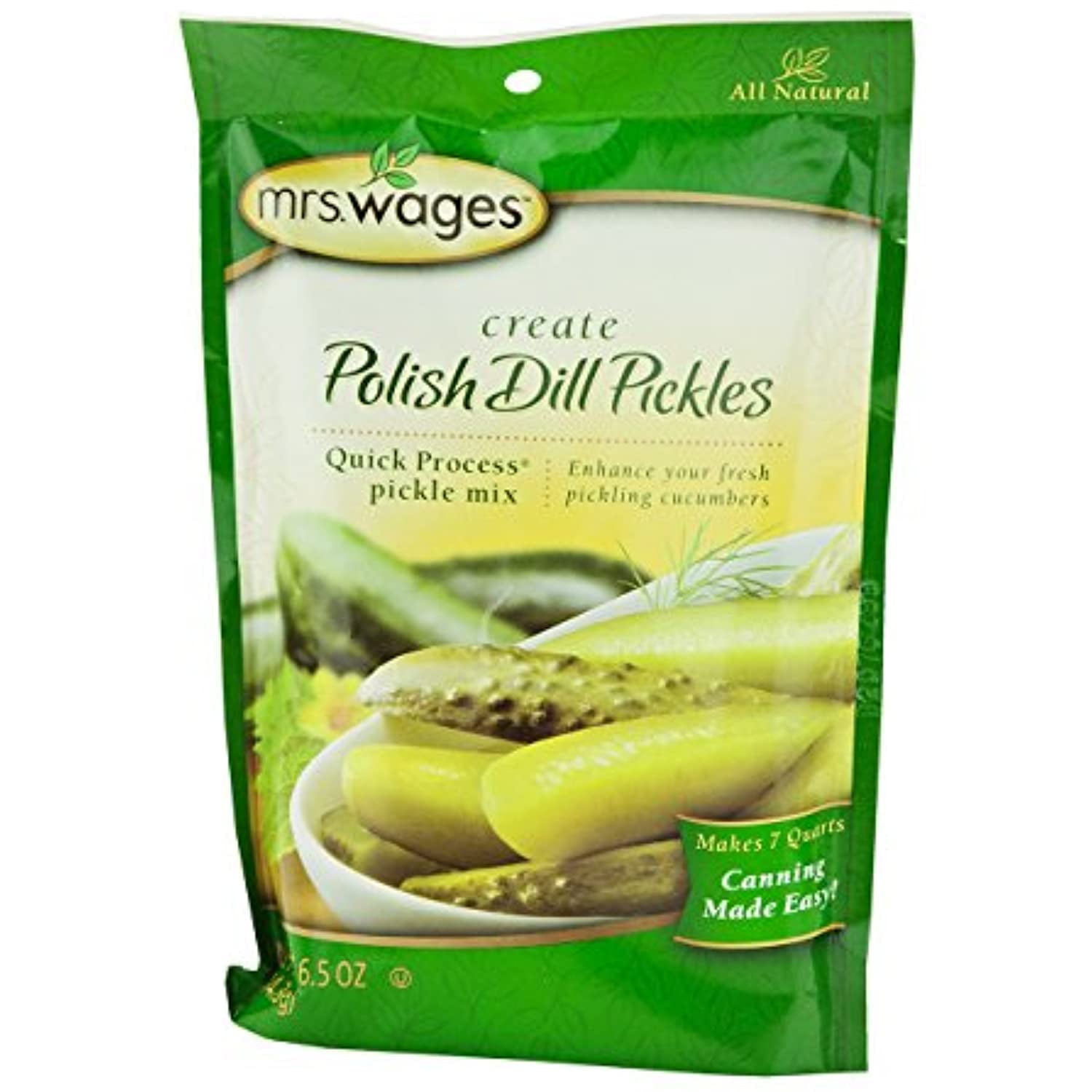 Mrs. Wages Polish Dill Pickle Canning Seasoning Mix, 6.5 Oz. Pouch (Pack Of 4)