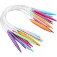 thumbnail image 1 of Yazoeia Knitting Needles, Multicolor Circular Sweater Needles, 12Pcs Plastic Circular Tube Knitting Needles Kit Sweater Needle Set(40CM Long) CJC912-187462, 1 of 9