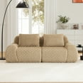 thumbnail image 4 of FFH 82" Flannelette Loveseat Sofa, Modular Boneless Sofa with Deep Seat, Cloud Couch for Living Room (Camel, 2 Seater), 4 of 18
