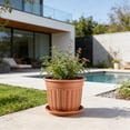 thumbnail image 4 of Kyusrd Retro-Style Faux Ceramic Breathable Planter With Root Control,Decorative Flower Pot For Indoor Green Plants Home Decor (With Tray)8.07x7.09in, 4 of 7