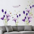 thumbnail image 2 of LiveGallery - Calcomanía de pared con diseño de flor de lirio, extraíble, para bricolaje, mariposa, flor, vid, decoración de pared, mural para sala de estar, TV, fondo, habitación de niños y niñas, decoración de dormitorio (morado) Ormromra WMPH-1826, 2 of 8