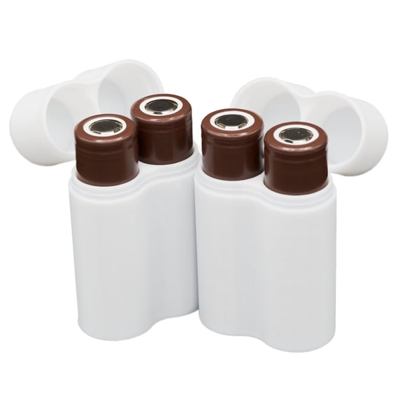 Slimline 18650 Battery Case, Compact Durable TPU Organizer for Travel, Flashlights and Everyday Carry,  Holds 2 18650 Batteries, 2 pieces