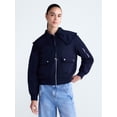 thumbnail image 2 of Free Assembly Women's and Women's Plus Ruffle Collar Bomber Jacket, Sizes XS-4X, 2 of 8