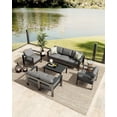 thumbnail image 3 of Emorefun 5 Piece Patio Furniture Set, Aluminum Outdoor Furniture with Armrests & Thick Cushions for Porch, Lawn, Backyard, Dark Gray, 3 of 8