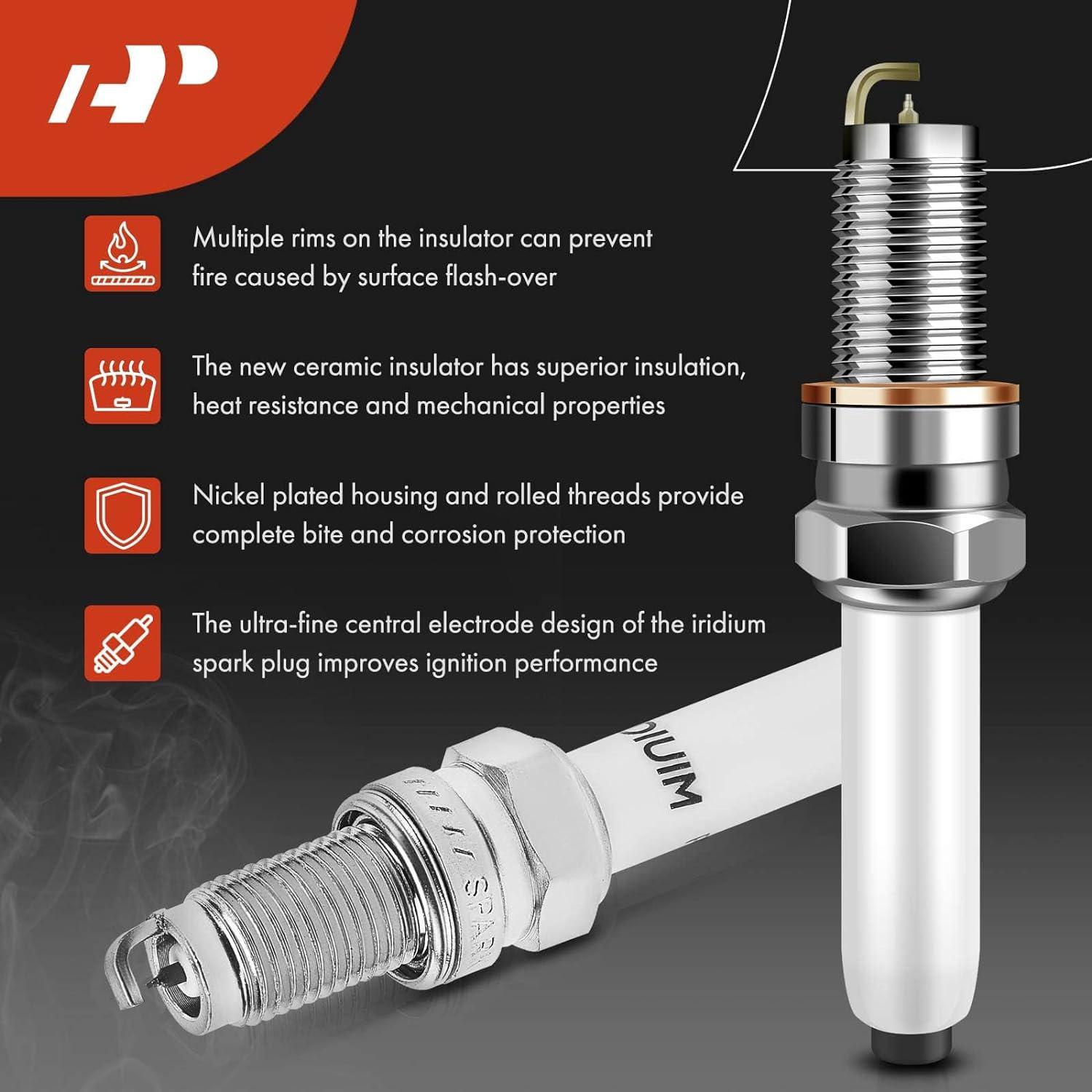 A-Premium Set of 4 Ignition Coil Pack and Iridium Spark Plugs Compatible with Volkswagen Jetta 2013/2016-2018 & Audi A3 Sportback e-tron 2016-2018, 1.4L, Replace# NGK95463, 04C905110H