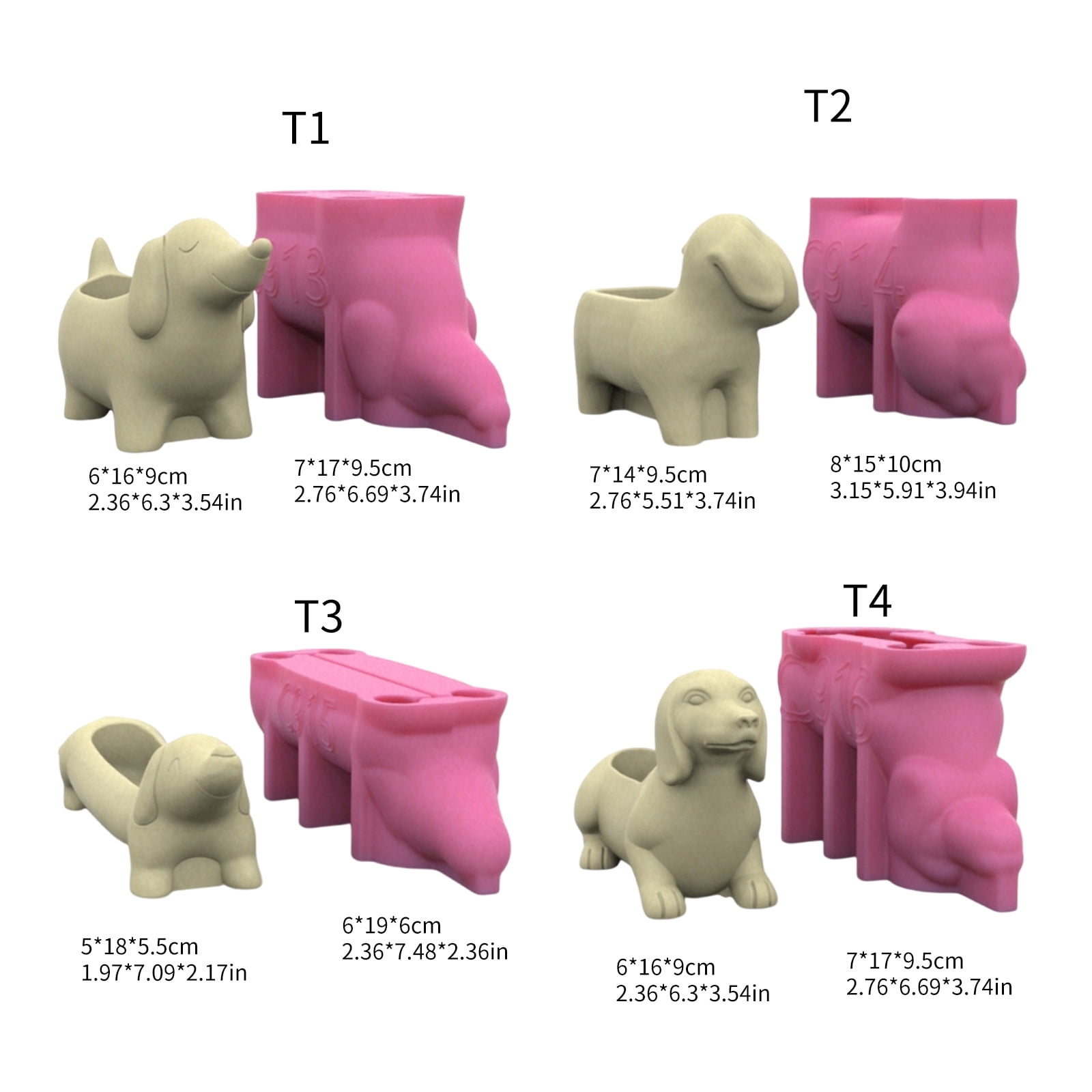 Acahhotxx Vase Molds, Succulent Planter Moulds Vase Molds Dachshund Dog Shape Flowerpot Molds Epoxy Resin Mold Pen Storage Holder Molds