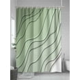 thumbnail image 5 of Sage Green Shower Curtain, Ombre Stripes Geometric Color Gradient Waterproof Shower Curtain Set with 12 Hooks Lightweight Washable Fabric Shower Curtains for Bathroom 60x72 Inches, 5 of 6