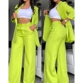 thumbnail image 1 of Conjunto de chaqueta elegante para mujer, abrigo con cuello con muescas y pantalones de diseño de bolsillo, traje de trabajo de dos piezas, moda de otoño, nuevo, 1 of 5