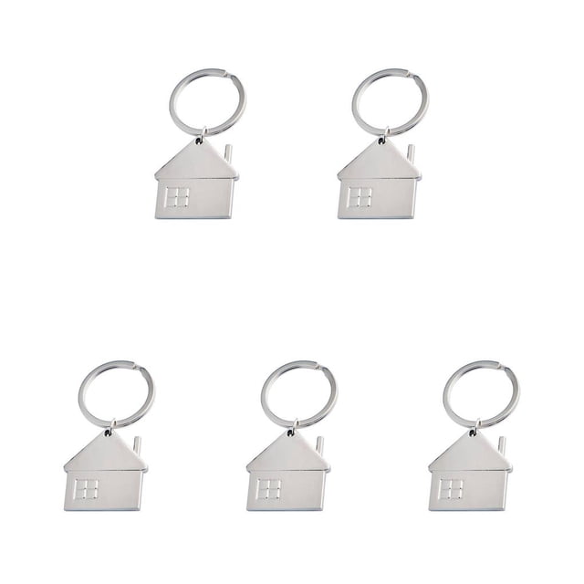Sonducket Small Mini House Shaped Pendant Keychain Holder Festival Home Gifts Key Decoration Portable Car Metal Keyrings for Kids Type1 NO1
