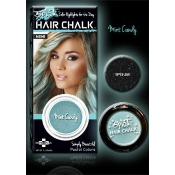 Splat Hair Chalk Highlights Mint Candy, easily washes out By