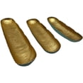 thumbnail image 4 of Pemberly Row 22-inch Wide Aluminum Cactus Ribbed Boat Plate in Gold and Green, 4 of 7