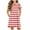 Red, variant on Annhoo Girls off the Shoulder Dresses Crew Beck Short Sleeve A-Line Striped Loose Casual Comfy Dresses 3-14 Years