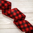thumbnail image 2 of Morex Ribbon, Buffalo Plaid Wired Ribbon, 2-1/2 in x 10 yd, Red/Black, 2 of 2
