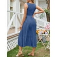 thumbnail image 2 of jinghuiyue Women’s Summer Sleeveless Dress Casual Flowy Tiered Maxi Long Beach Dresses with Pockets L, 2 of 3
