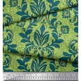 thumbnail image 2 of Soimoi Green Cotton Voile Fabric Vector Design Damask Print Sewing Fabric Yard 42 Inch Wide, 2 of 3