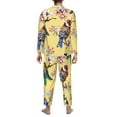 thumbnail image 5 of Bingfone Men'S Pajama Set 2 Piece Loungewear Pjs, Long Sleeve With Pajama Pants-Bright Birds, 5 of 9